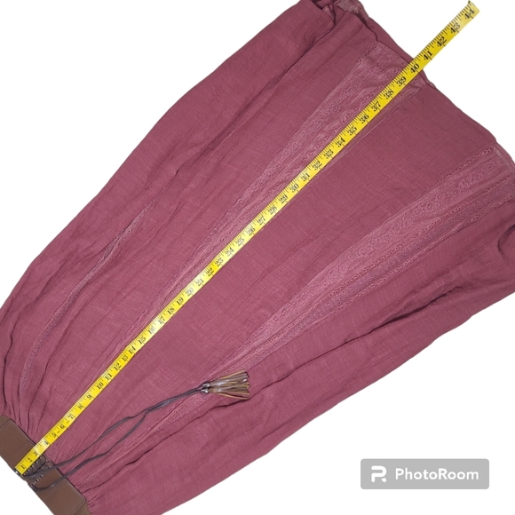 Altar'd State Boho Hippie Maxi Skirt w/ Brown Laced Corset Belt Size Small - Picture 10 of 13